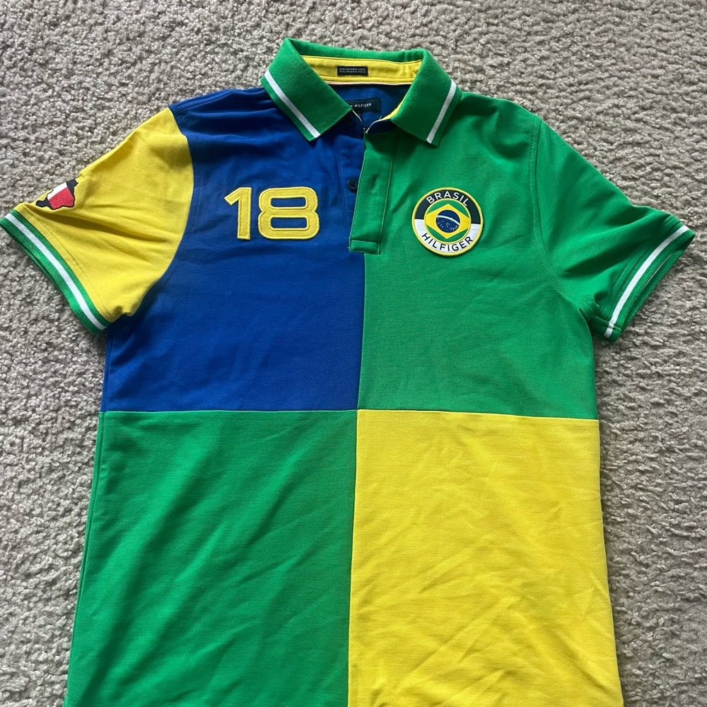 Tommy Hilfiger Multicolor Polo Shirt - Blue, Green, Yellow
